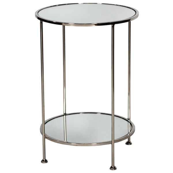 Polished Nickel 18-Inch Side Table, image 1